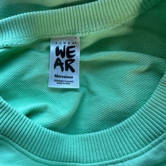 Zumba STEP INTO HAPPY SWEATSHIRT Mint Green Size Marvelous - Picture 6 of 6
